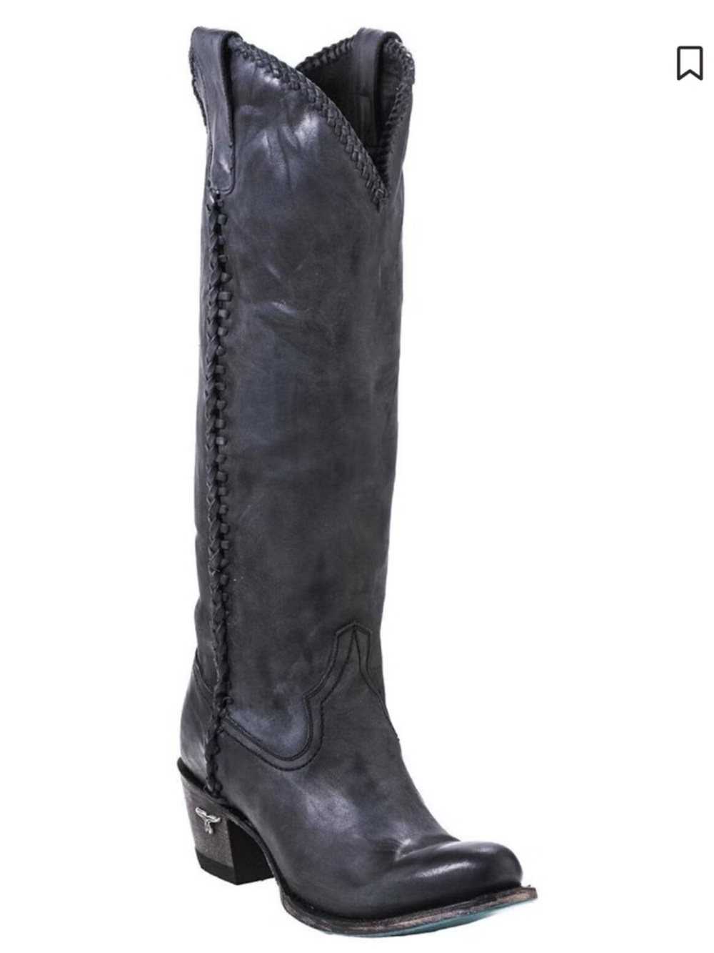 LANE WOMEN'S PLAIN JANE DISTRESSED
ROUND TOE WESTERN BOOTS in Black Size 6
